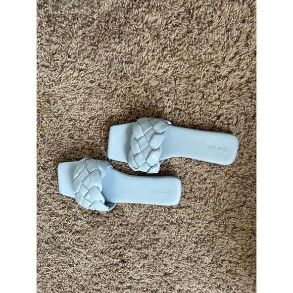 Open Edit Women's Blue Slip‎ Ons Size 9 sandals summer spring flats - Picture 1 of 7